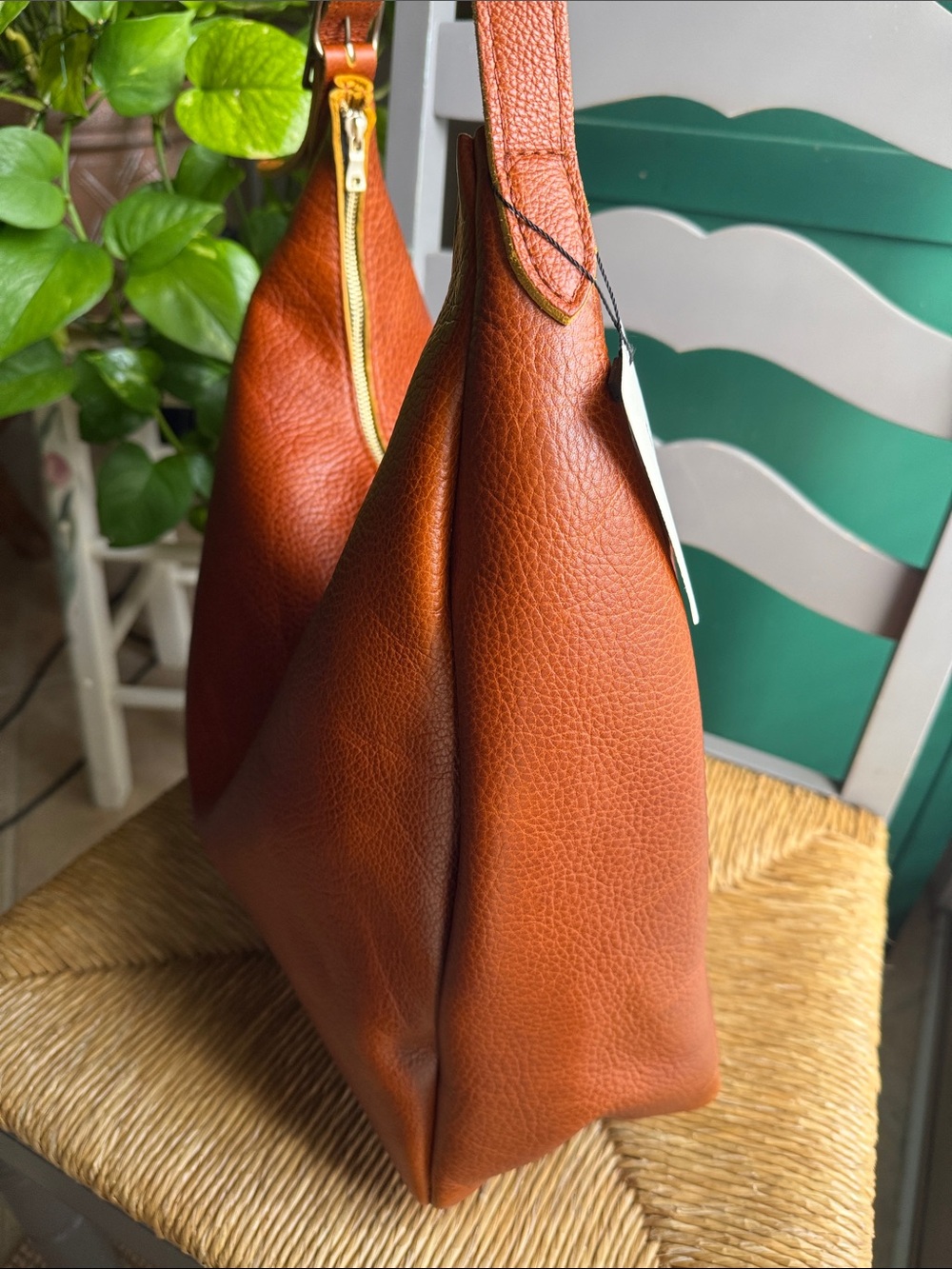Portland leather Pebbled Leather Aspen oversized bag purse in Sienna Hobo boho - Picture 10 of 16